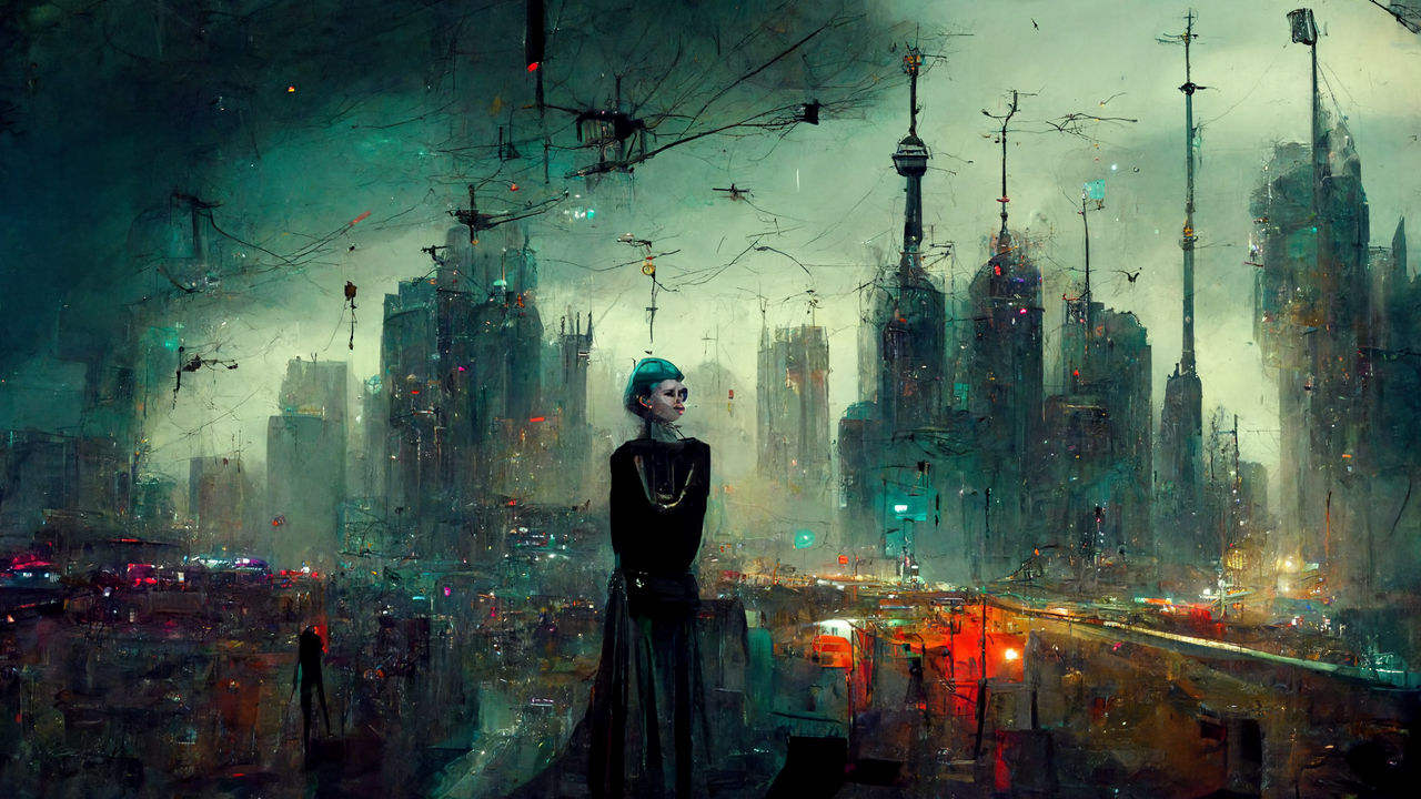 Dystopian Dreams by Metzae on DeviantArt via MidJourney