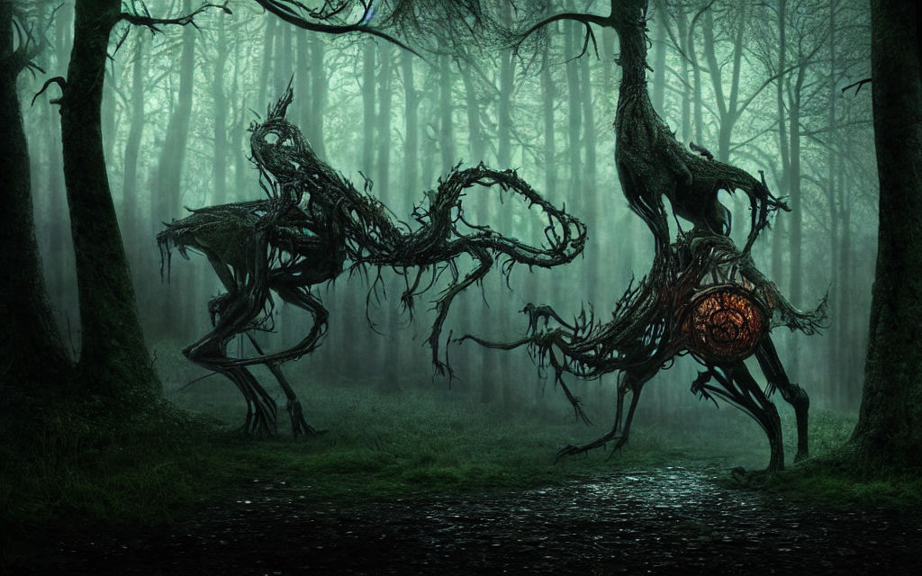 A Terrifying Creature In An Enchanted Forest At Night by sushipsykhosis on DeviantArt